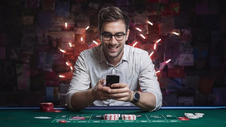Live casino dealer at blackjack table with HD streaming